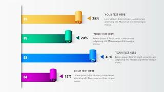 Create 4 Options Folded Paper Infographic Bar Chart design in PowerPoint  Free PPT