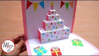 DIY cake pop up card for birthday Easy 3D cards DIY  Maison Zizou