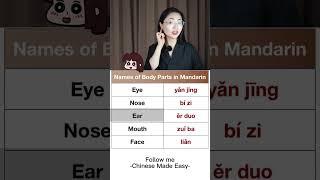 Names of body parts in mandarin #chinese #mandarin #dailylife #bodyparts