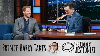 Prince Harry Takes The Colbert Questionert