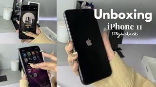 iPhone 11 Unboxing in 2024 black ️ 128gb aesthetic wallpaper + camera test