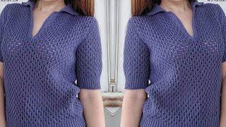 حصري ومميزة جدا تكرار سطرين فقط غرزة كروشيه بتقنية التريكو crochet stitch very easy