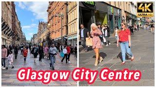 Glasgow City Center Walkthrough 2022  Argyle Street And Buchanan Street 4K Simple Walk