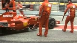 Michael Schumacher testing the Ferrari F2007 in Barcelona RAI Footage November 2007