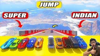 Powerful Super CarsVs Indian Cars Ramp Jump Challenge️ GTA 5
