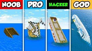 NOOB vs PRO vs HACKER vs GOD  SINKING CRUISE SHIP in Minecraft Animation