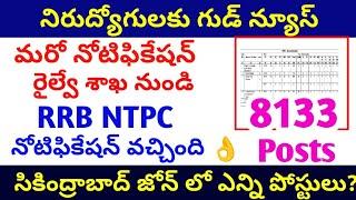 గుడ్ న్యూస్- మరో నోటిఫికేషన్ వచ్చింది RRB NTPC NOTIFICATION OUT-20248133 vacancies eligibility