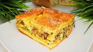 Быстрый ЗАЛИВНОЙ ПИРОГ с КАРТОФЕЛЕМ И РЫБНЫМИ КОНСЕРВАМИ Сочно и вкусно