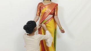 Banarasi Silk saree draping tricks for beginners  silk saree draping with perfect pleats tricks