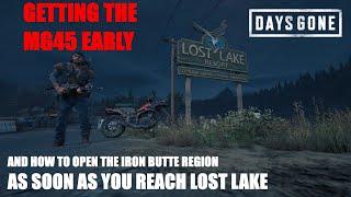 Days Gone - How To Get The MG45 & US556 EARLY  And Insane Advantages From Opening Iron Butte Early