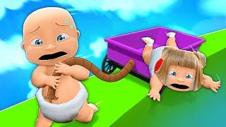 Baby & Girlfriend Play Pull a Friend in Roblox