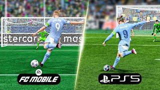 EA Sports FC 24 Mobile vs PS5 Comparison - Gameplay Graphics Goals Celebrations and more