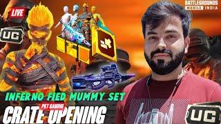 20000 UC INFERNO FIRE MUMMY SET & NEW P90 CRATE BIGGEST OPENING  PKT GAMING #bgmilive#crateopening