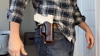 How to make a simple good looking leather holster for your pistol Glock 19