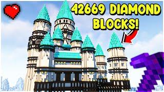 I Built A Diamond Castle in Minecraft Skyblock