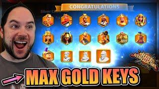 Opening 26160 Gold Keys max legendary summoning for Pyrrhus expertise Rise of Kingdoms - Greece