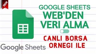 Google Sheets İnternetten Veri Alma - Anlık Veri Borsa Exceli - Mobilden Takip İmkanı