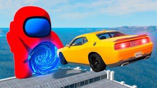 Car VS Portal Trap To Another Universe From Among Us Impostor  BeamNG Drive  BimTestCrash