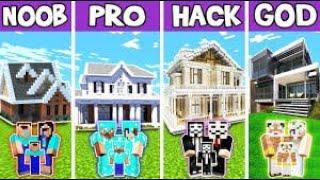 Minecraft NOOB VS PRO VS HACKER VS GOD Family House Challenge  NOOB VS PRO  Minecraft Challenges