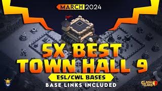 5 BEST TH9 war base link 2024  Clash of Clans