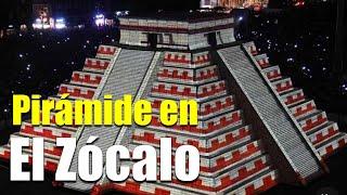 Pirámide en el Zócalo - la pirámide de Chichén Itzá en el Zócalo de la CDMX 2024- la proyección