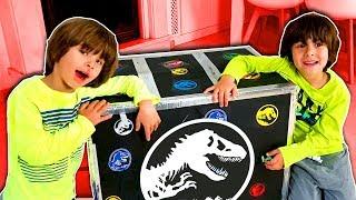 Jurassic World MAGIC BOX with 12 SURPRISES Toys and cool things for DANI and EVAN