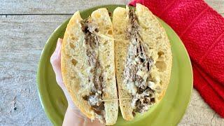 The EASIEST Philly Cheese Steak Sandwiches so delicious and only 5 ingredients