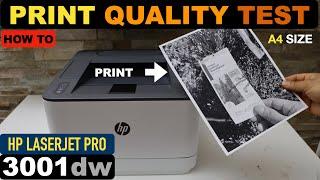 HP LaserJet Pro 3001dw Print Quality Test.