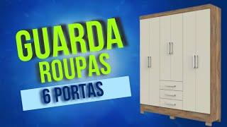 Guarda Roupas 6 Portas 2 Gavetas  Rodial Móveis