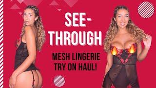 Cleo Clo  Mesh Lingerie Try-on haul  See through Thongs Lacy Bras Panties