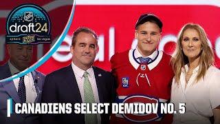 Celine Dion announces Ivan Demidov as the Montreal Canadiens No. 5 pick  2024 NHL Draft