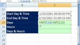 Excel Magic Trick 299 Date & Time Number - Total Days & Hours Formula