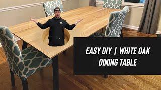 Easy White Oak Dining Table with metal legs from Semi-Exact