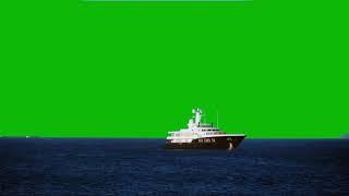 Green screen Yacht   Ship floating  HD  Ocean  Green screen video