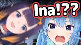 Ina Accidentally Scares Suisei By Suddenly Falling In Front Of Her【Hololive】