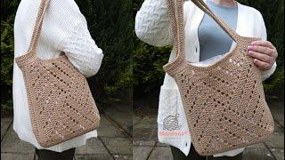 How to crochet simple tote bag tutorial for beginners.