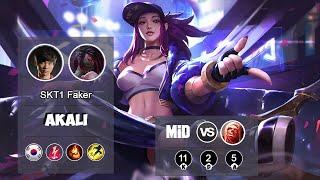 SKT1 FAKER Akali MID VS Vladimir  LOL  S9 KR Challenger - Full Gameplay