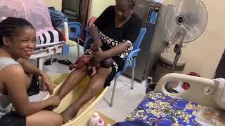 HOW TO GIVE A NEWBORN BABY A BATH IN NIGERIA AFRICA  BABYS FIRST BATH