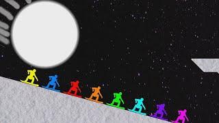 Stickman snowboarders survival race in Algodoo