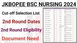 Jkbopee Bsc Nursing 2nd Round 2024 High Cutoff Selection List Process  How To Get Direct Admission