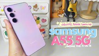 unboxing samsung galaxy A55 5G awesome lilac + camera test #samsungA55 #samsung #unboxingsamsungA55