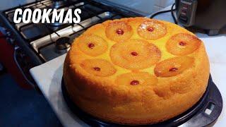 Tropisch Surinaamse upside down ANANAS CAKE met BIGARREAUX bakken - moeders recept - CookMas 2425