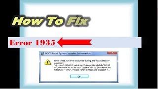 How to Fix Error 1935 in Windows 10