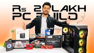 Rs 2 Lakh Gaming & Editing PC Build 2024  Intel i7-14700K & RTX 4070 Ti SUPER 