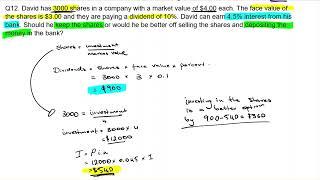 Q12   shares and dividends