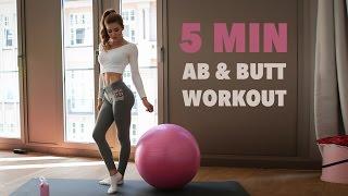 5MIN BOOTY & AB WORKOUT  Yoga Ball  Pamela RF