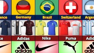 All Teams Kits With Brands FIFA World Cup Qatar 2022  Nike Adidas Puma