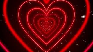 Neon Heart Background️ Red Hearts Background  Led Lights Heart Background Video  Wallpaper Heart