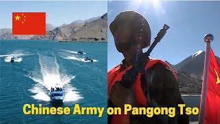 Chinese Army Pangong Tso lake patrol video China India border tension easing - Jan 2022 release