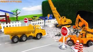 Cartoon Construction vehicles build a tunnel